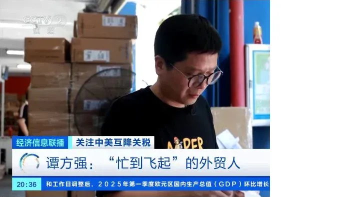 Tan Fangqiang being interviewed by CCTV Finance at a PAGO warehouse